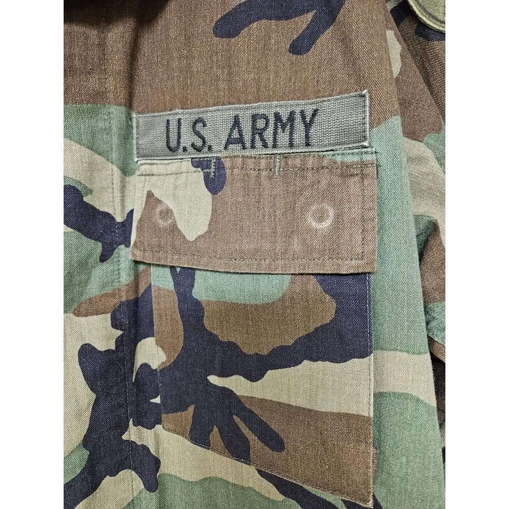 US Military BDU Jacket‎ Coat Combat Woodland Camo Medium Long USGI Army USMA